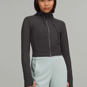 NWT Lululemon Nulu and Mesh Cropped Define Jacket Graphite Grey Size 8 Perfect